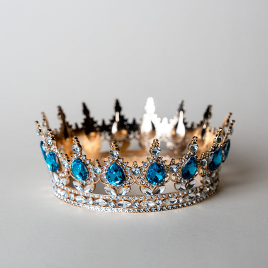 Aqua Blue Diamond Crown